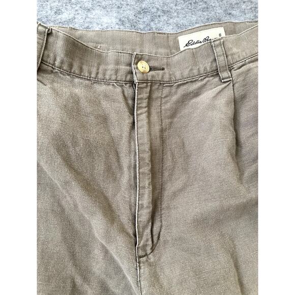 Eddie Bauer Pants Mens 38x24 Beige Linen Cotton Blend Boot Cut Outdoors Hiking - Picture 3 of 11